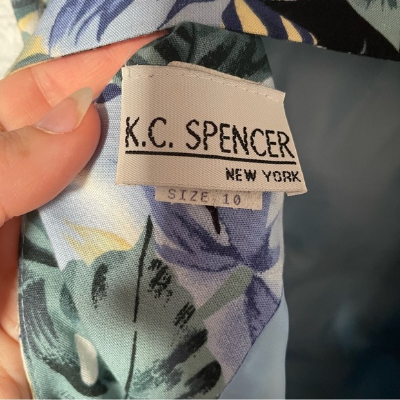 Vintage Floral Paradise Botanical Vacation Party Open Back Midi/Maxi Dress sz 10 - Picture 6 of 7